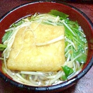 ヘルシーきつね蕎麦【えのき＆しめじ＆三つ葉入り】